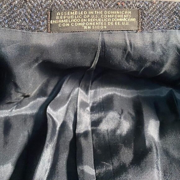 Towncraft Mens Blazer Jacket 40R Wool Blend Gray Herringbone Double Button - Picture 15 of 16